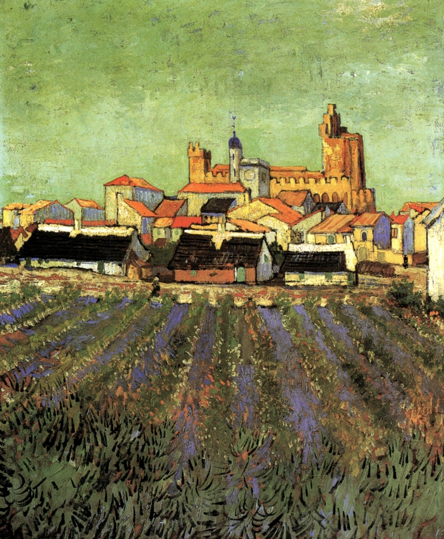 Картина Ван Гога Вид на Сен-Мари 1888